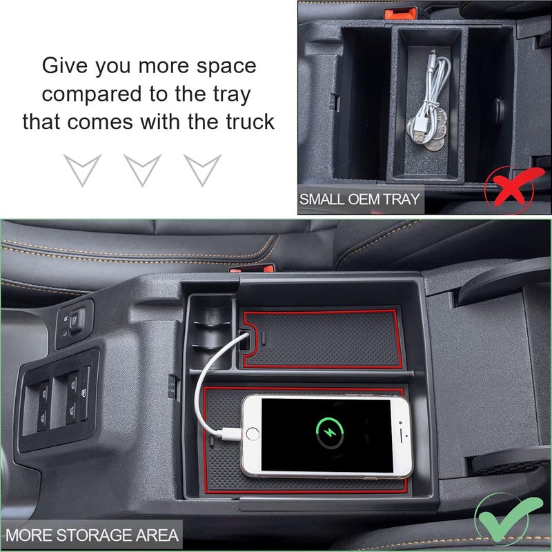 TOPINSTALL New Red Tray Compatible with 2021-2024 Ford Bronco & 2025+ Bronco 2-Door & 2025+ 4-Door Manual Transmission, Full Size Bronco Organizer (Not for Sport Model & 25 4 Doors at) - Image 3